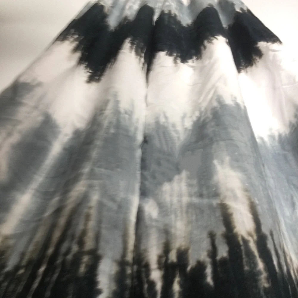 Tie-Dye Wide Leg Pants - Black & Gray - Picture 8 of 11